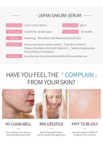 Suero Facial Acido Hialuronico Relleno Arrugas Flor Cerezo