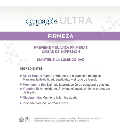 Crema Facial Dermaglós Ultra Firmeza Noche X 50 G