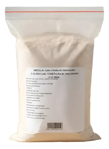 Arcilla Caolin Pura Blanca 100% Pura 5kg Cosmetica Fina