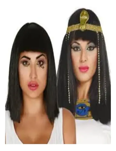 Peluca Cleopatra Cotillon Disfraz Carioca Halloween Pelo