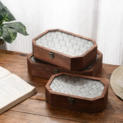 Caja De Almacenamiento De Cosméticos De Madera Para El Hogar