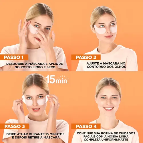 Mascarilla de tela para ojos con vitamina C Hidra Bomb, 6 g, Garnier, tipo piel normal