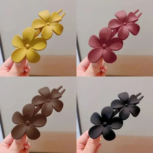 Pinza Para El Pelo Con Estampado Floral Mate, Con Agarre Fue
