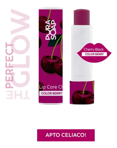 Bálsamo Labial Hidratante Con Color Duo Cherry y Cherry black Pura Soap