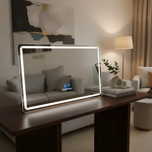 Espejo Inteligente 120×75 Bluetooth, Led, Reloj Desempañador