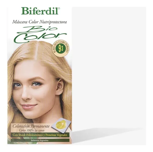 Tintura Coloración Biferdil Biocolor Mascara Nutriprotectora Tono Nº9.3 Rubio Muy Claro Dorado