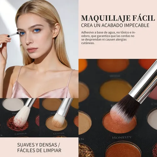Set De 15 Brochas Negras 100% Para Maquillaje Negro
