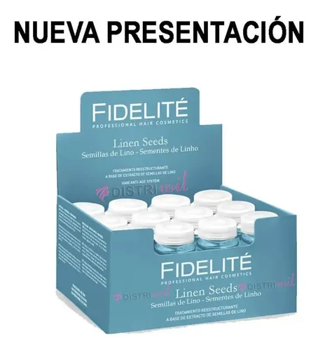 Caja De Ampollas Semillas De Lino Reestructurante Con Nutrientes Esenciales Hidratante Brillo Suavidad Fidelite X12 Unidades Uso Profesional Premium Salon Belleza
