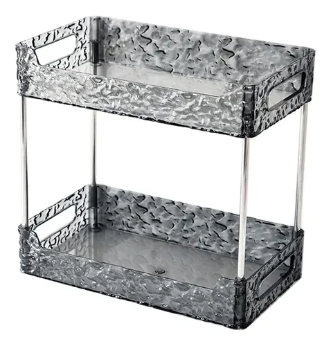 Elegante Estante De Almacenamiento Para Gris Claro 2 Capas