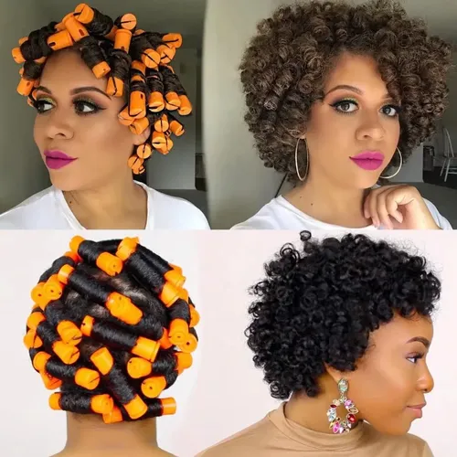 Set 40 Rulos Plásticos Naranja Para Rulos Fríos Cabello