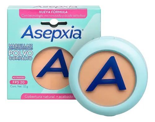 Asepxia Maquillaje Polvo Compacto Natural Mate 10 Gr