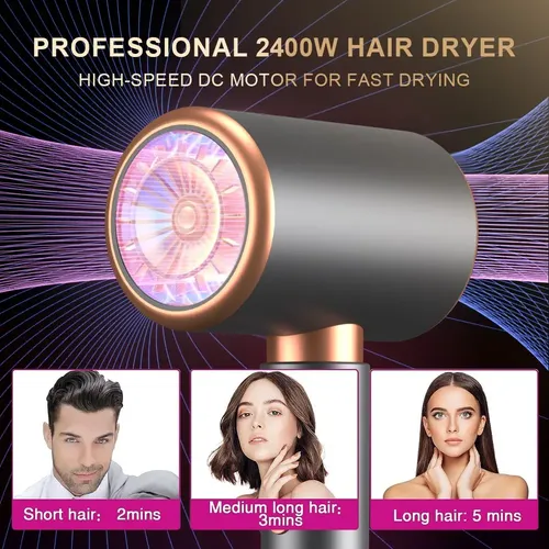 Secador De Pelo Ionico Profesional De Alta Potencia Gris
