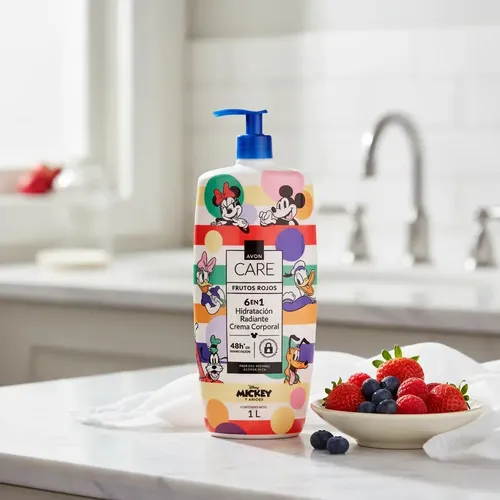Crema Corporal Avon Care 1 Litro Frutos Rojos Mickey Disney Frutos Rojos