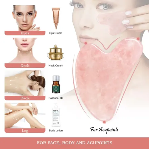 Herramienta De Masaje Gua Sha Flagest Rose Quartz Para Raspa
