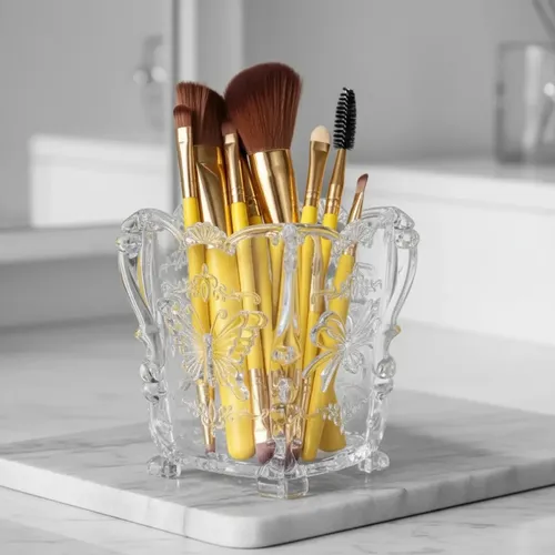 Organizador Porta Limas/ Pincel Mariposa Manicura Acrílico