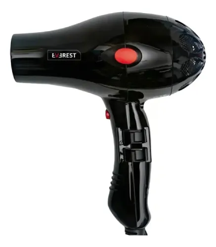 Secador De Pelo Compacto Peluquería Everest Liviano Color Negro