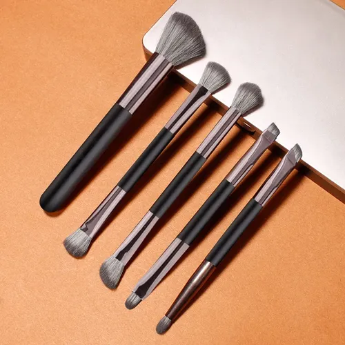 Juego De Brochas De Maquillaje De Doble Punta De 5 Piezas Co