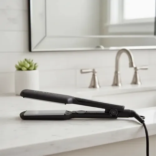 Plancha De Pelo Revlon 220° Placas 4.5 Cm. Recubrimiento Titanio – Negra