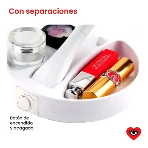 Espejo Plegable x2 Maquillaje Zoom Usb Luz Led Doble Aumento Marco Blanco Veoquiero
