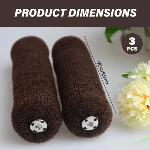 Moño Donas Cabello 3.7 Y 6.7 Pulgadas Elástico Suave I