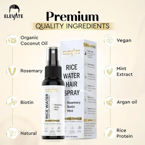 Spray Crecimiento Cabello Elevate Con Agua De Arroz Y Romero