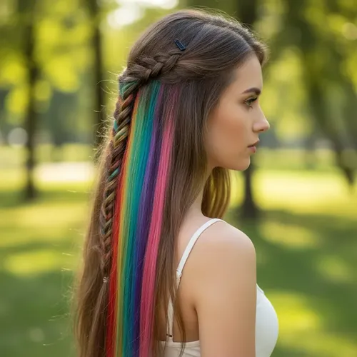 Extensión De Pelo Colores Fantasia C/ Micropeineta X Unidad