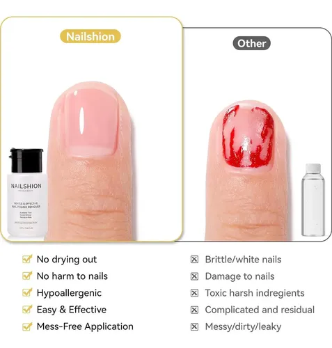 Removedor De Esmalte Sin Acetona Nailshion 160 Ml Rápido