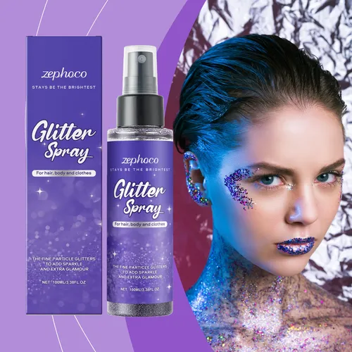 Zephoco Body Purple Con Purpurina En Aerosol Para Fiestas Y