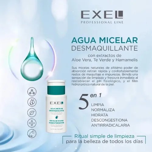 Exel Agua Micelar Desmaquillante Aloe Vera Humectante 150ml