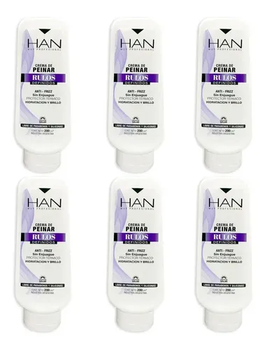 Han Crema Peinar Rulos Definido Antifrizz 200ml X 6 Unidades
