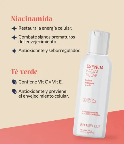 Esencia Facial Biobellus Glow Niacinamida Y Te Verde 125 Ml