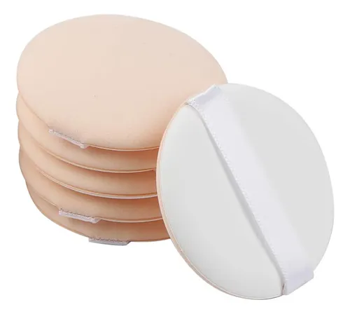 6 Esponjas Beige Para Maquillaje Base Polvo Bb Cream