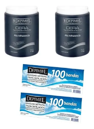 Cera Depilatoria Alta Adherencia Depimiel 2 Kg + Bandas
