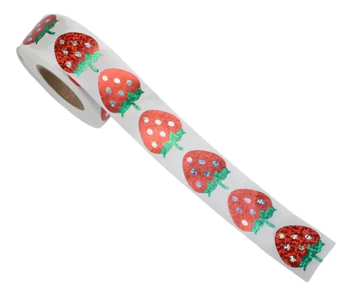 Papel Recubierto Para Regalos: Pegatinas De Fresa