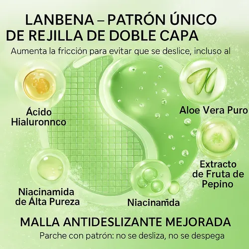 Parches Para Ojeras Lanbena Aloe Vera Hydra-gel 60u Todo Tipo De Piel
