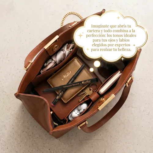 Maquillaje Kit Retráctil Labios Bordó Y Ojos Negro Maillet