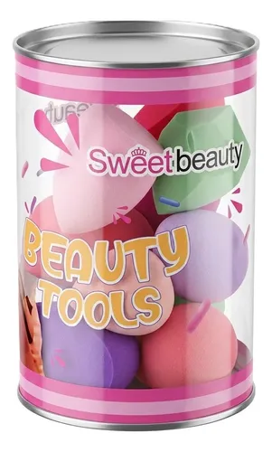 Set X16 Esponjas Y Almohadillas Maquillaje En Frasco Surtida