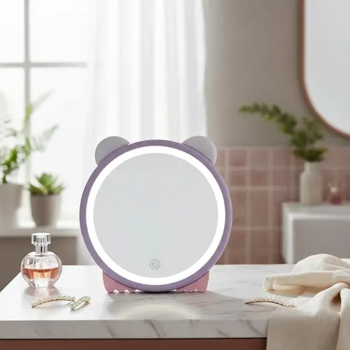 Espejo Led Maquillaje Osito 3 Tonos De Luz