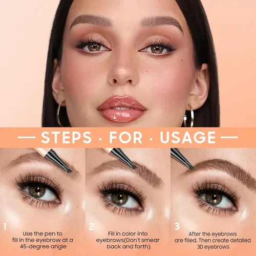 Lápiz Cejas 4d Ursoulney Marrón Oscuro