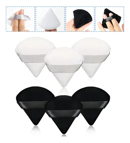 .0.conjunto De 6 Esponjas De Algodão Para Maquiagem Beauty Negro