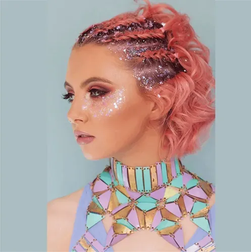 Gel Para Cabello Glitter Pelo Brillos Color Blanco Look Glow