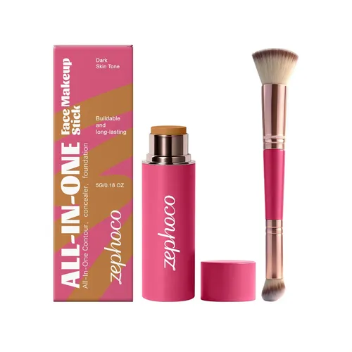 Barra De Maquillaje Multifuncional Zephoco, Acabado Natural,