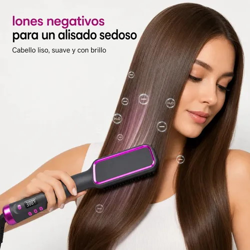 Cepillo Alisador Eléctrico Portátil Ajustable