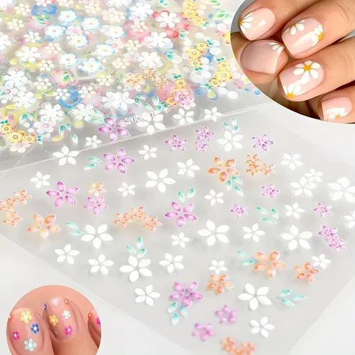 30 Hojas De Pegatinas Autoadhesivas Florales For Uñas, .