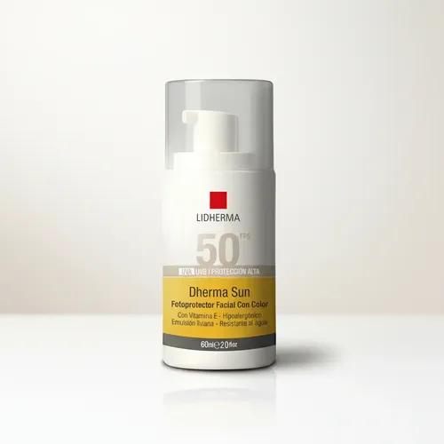 Protector Solar Lidherma F50 Con Color Facial Hipoalergenico