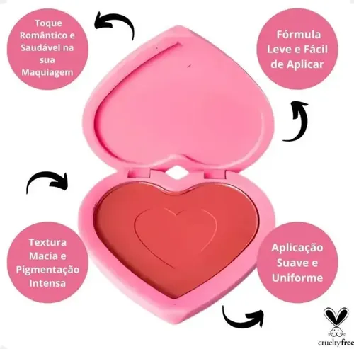 Blush Compacto Corazon Dopamine Mate O Satinado Ruby Rose