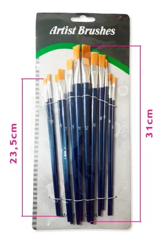 Pinceles Artisticos Maquillaje Oleo Acrilico X12 Xl