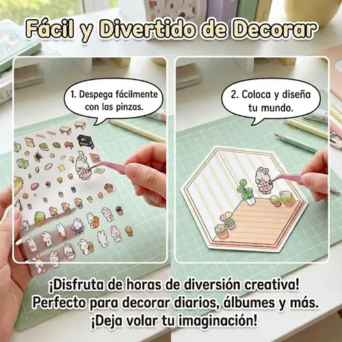 10hojas Pegatinas 3d Diy Pinzas Miniaturas Decorar Regalos