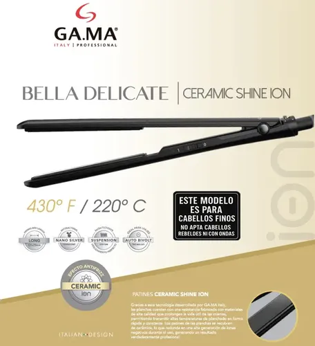 Planchita De Pelo Gama Bella Delicate Ceramic Shine Ion 220°