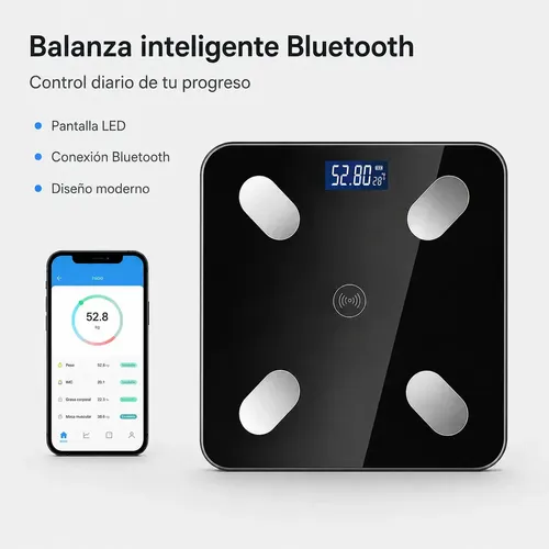 Balanza De Baño Bluetooth Inteligente Medición Corporal